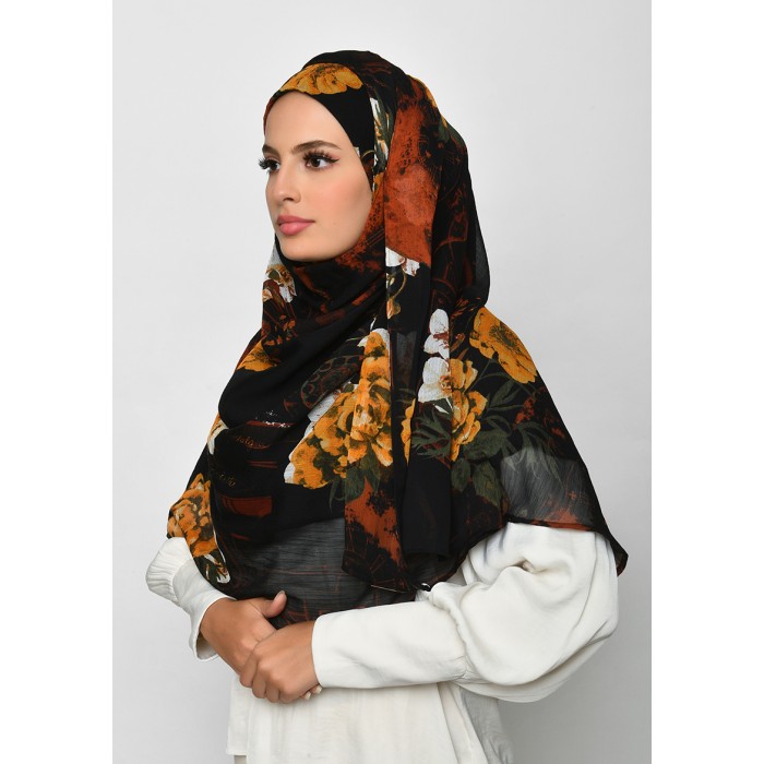 Once Upon A Time Chic Maxi Printed Crinkled Chiffon