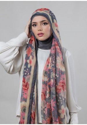Tropical Dawn-Vogue-Printed With Plus Crinkled Chiffon