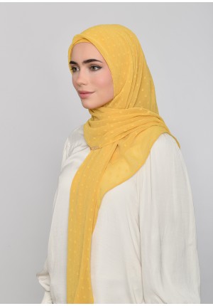 Ochre-Carre-Plain Mosaic Butti Chiffon