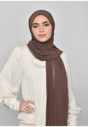 Chocolate-Free Style with Bokitta Inner-Plain Mosaic Butti Chiffon
