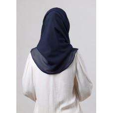Navy-Chic!-Plain Crinkled Chiffon