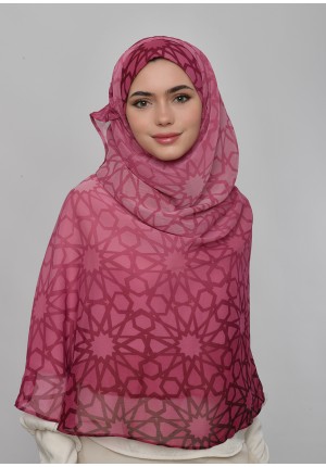 Yaqout-Voila Maxi Plus-Printed Plus Crinkled Chiffon