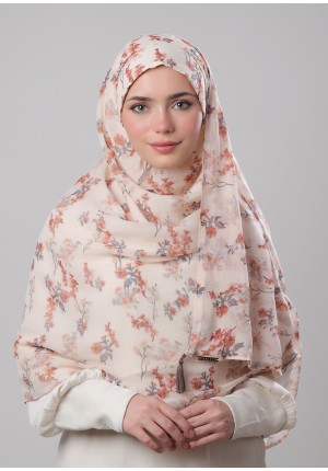 Cream Shimmer-Chic!Maxi-Printed Plus Crinkled Chiffon with Lurex