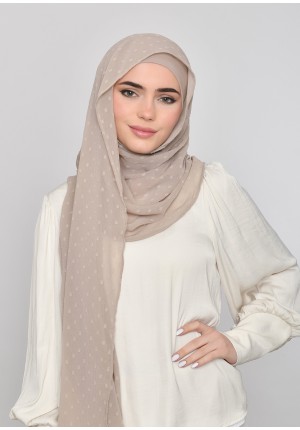 Neutral-Posh-Plain Mosaic Butti Chiffon