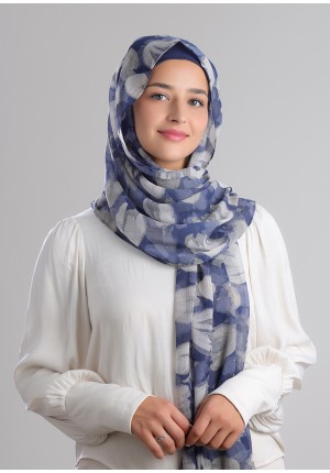 Tulip Mist-Cap Shawl 2.0-Printed Plus Crinkled Chiffon
