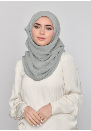 Stone Gray-Voila!-Plain Mosaic Butti Chiffon